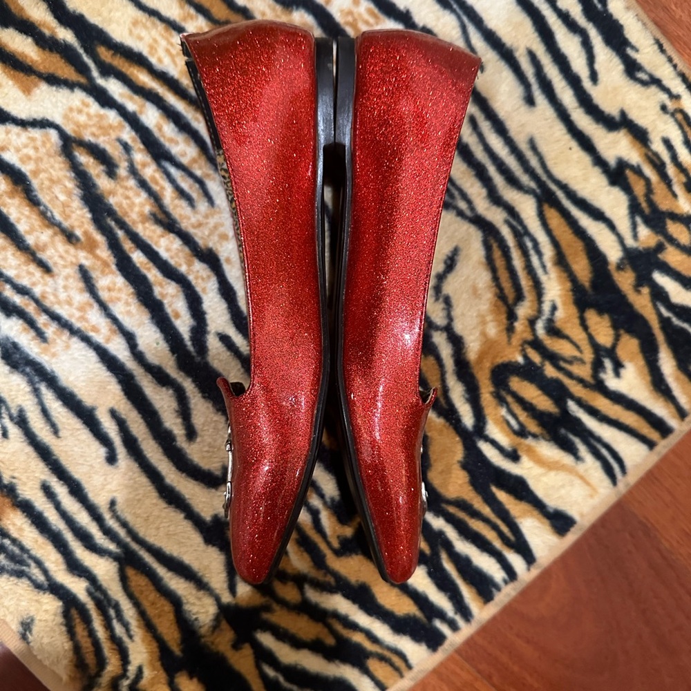 Lux de Ville and TUK collab Sparkling Red pointed Anchor Flats - Picture 10 of 13